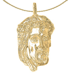 10K, 14K or 18K Gold Jesus Face Pendant