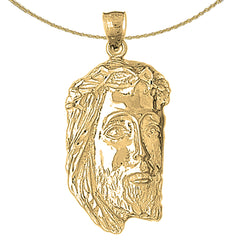 10K, 14K or 18K Gold Jesus Face Pendant