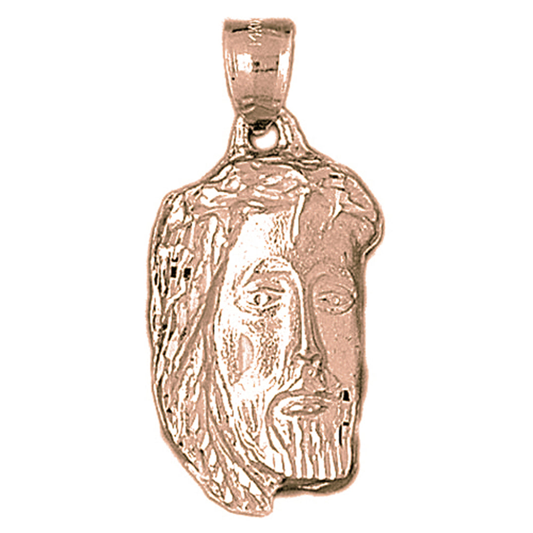 10K, 14K or 18K Gold Jesus Face Pendant