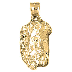 10K, 14K or 18K Gold Jesus Face Pendant