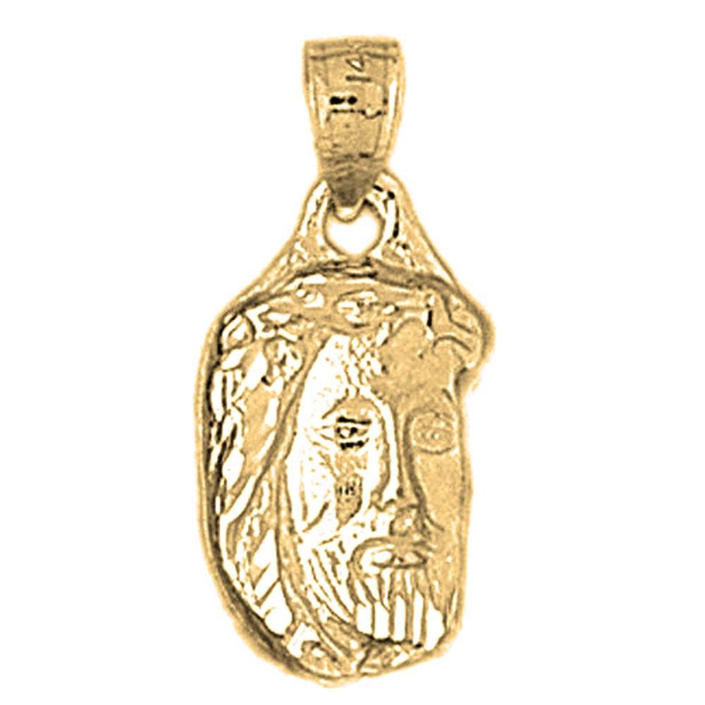 14K or 18K Gold Jesus Face Pendant