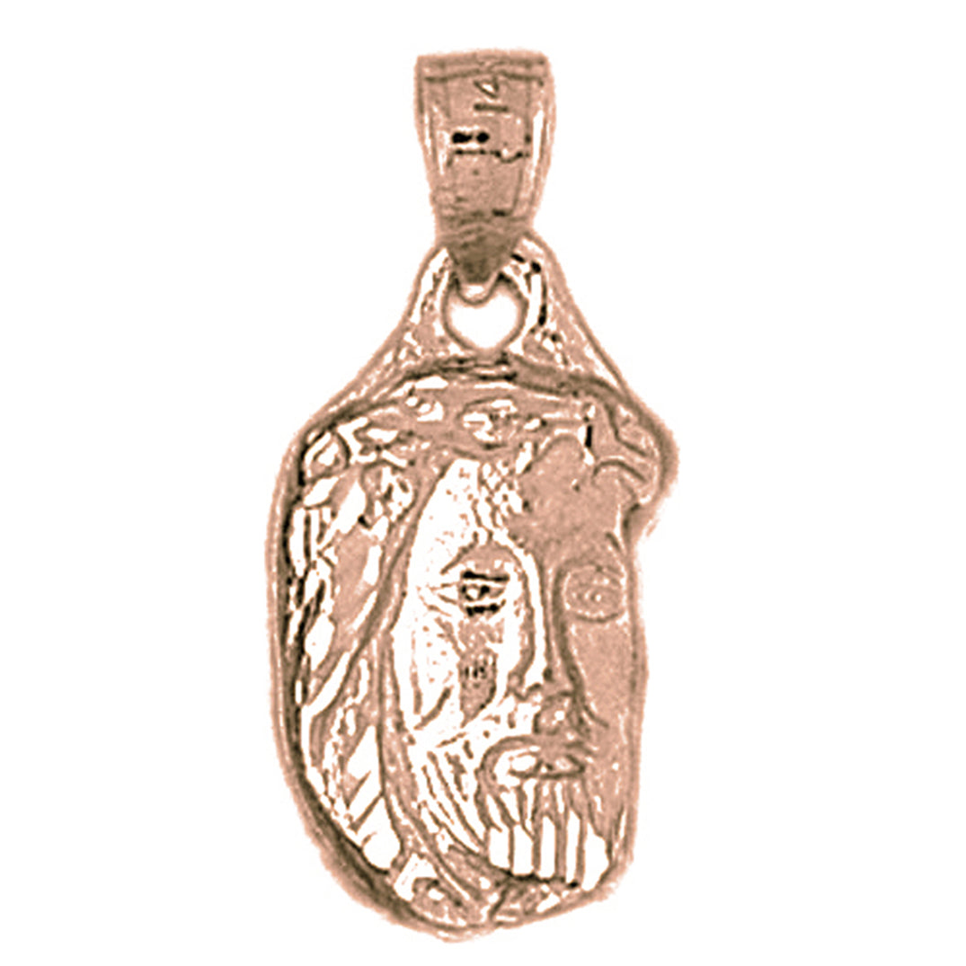 14K or 18K Gold Jesus Face Pendant