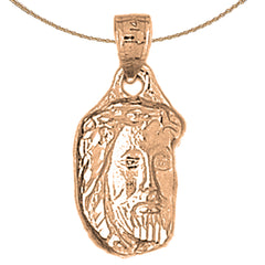 14K or 18K Gold Jesus Face Pendant