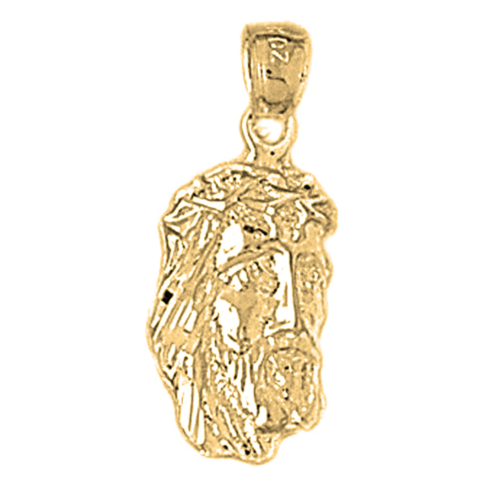 10K, 14K or 18K Gold Jesus Face Pendant