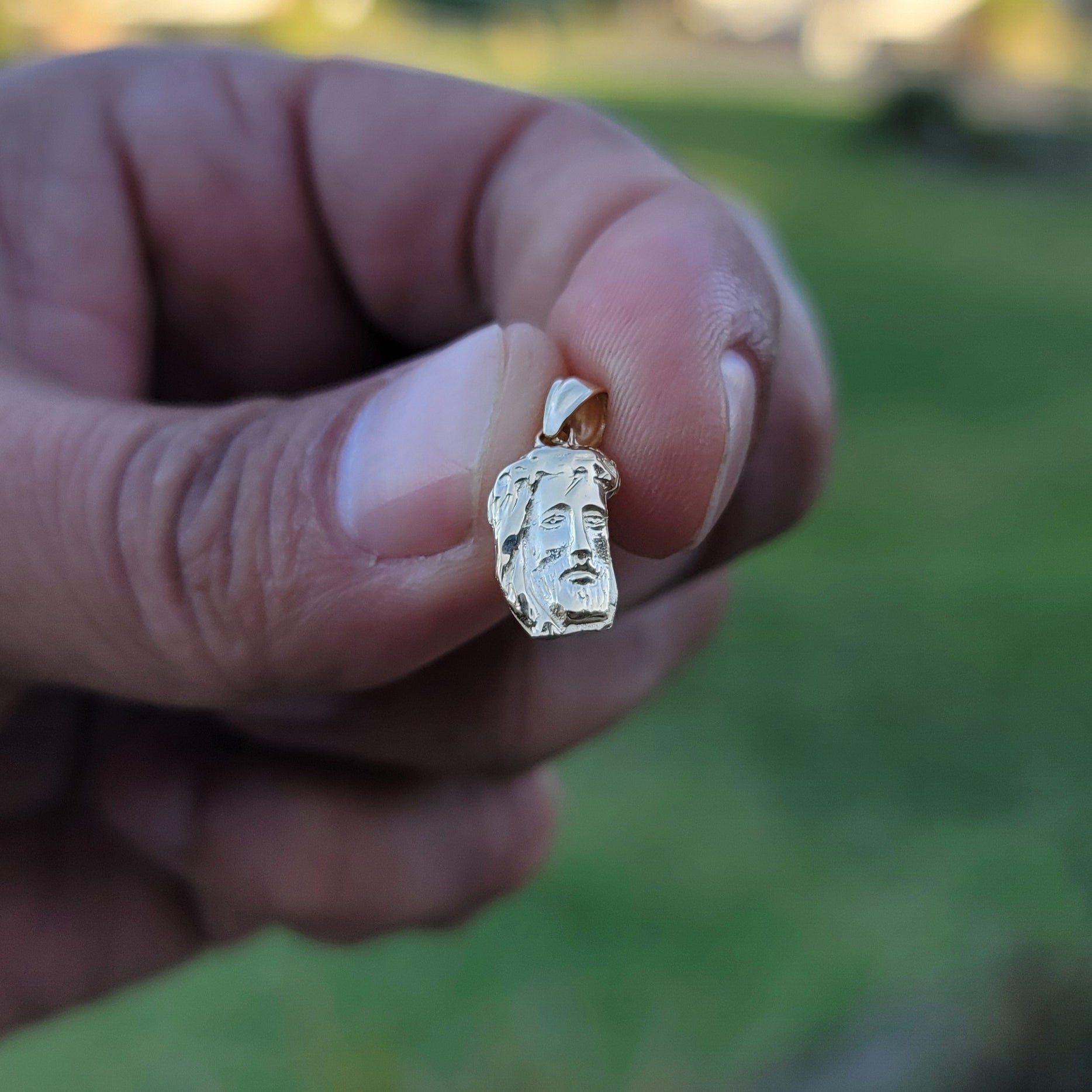 14K or 18K Gold Jesus Face Pendant