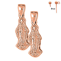 14K or 18K Gold Mother Mary Earrings