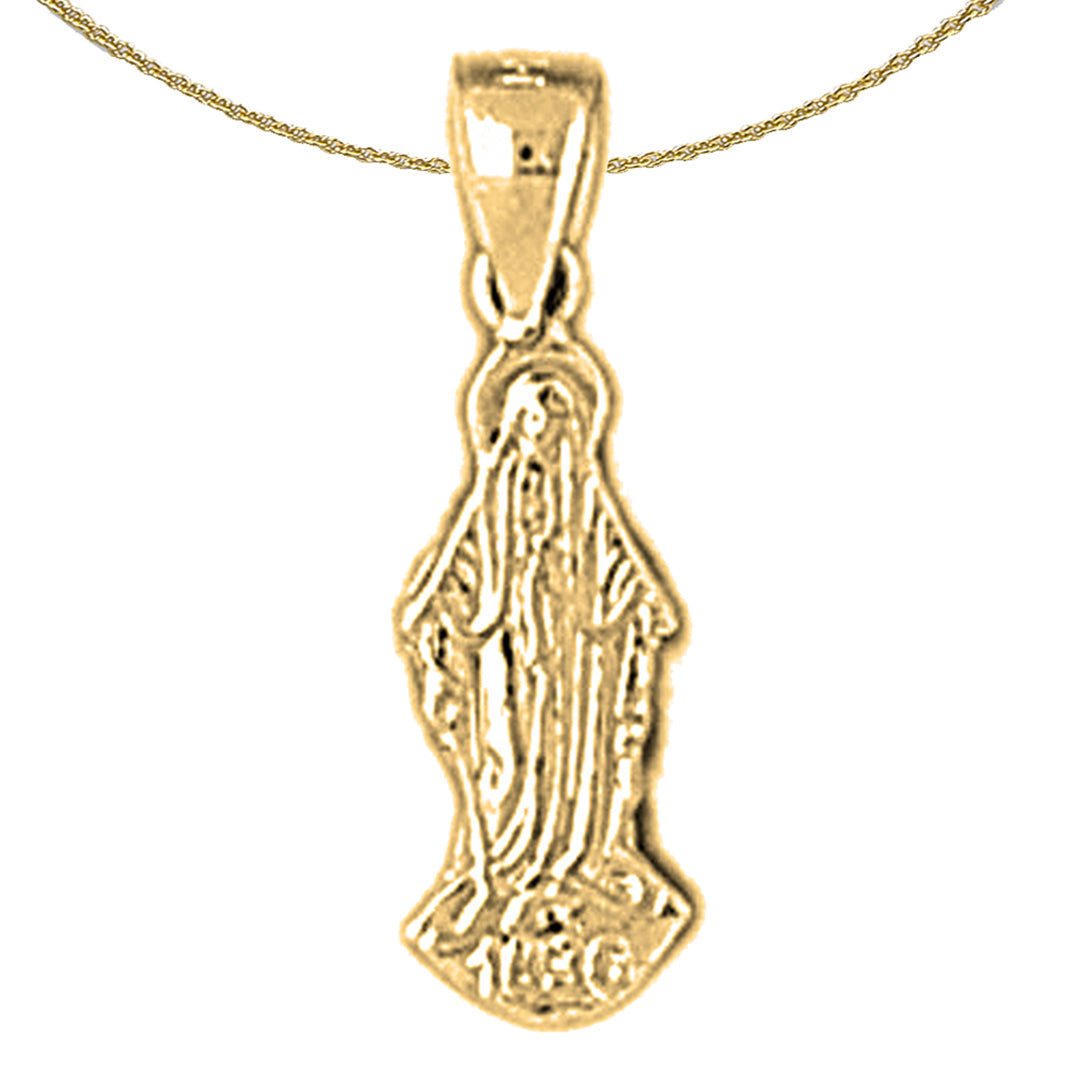 14K or 18K Gold Mother Mary Pendant