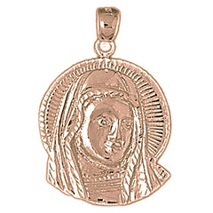 10K, 14K or 18K Gold Mother Mary Pendant