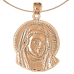 10K, 14K or 18K Gold Mother Mary Pendant