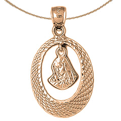 10K, 14K or 18K Gold Mother Mary Pendant