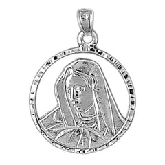 10K, 14K or 18K Gold Mother Mary Pendant