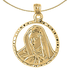 Colgante Madre María de Oro de 10K, 14K o 18K