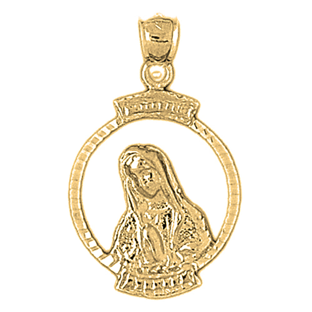 10K, 14K or 18K Gold Mother Mary Pendant