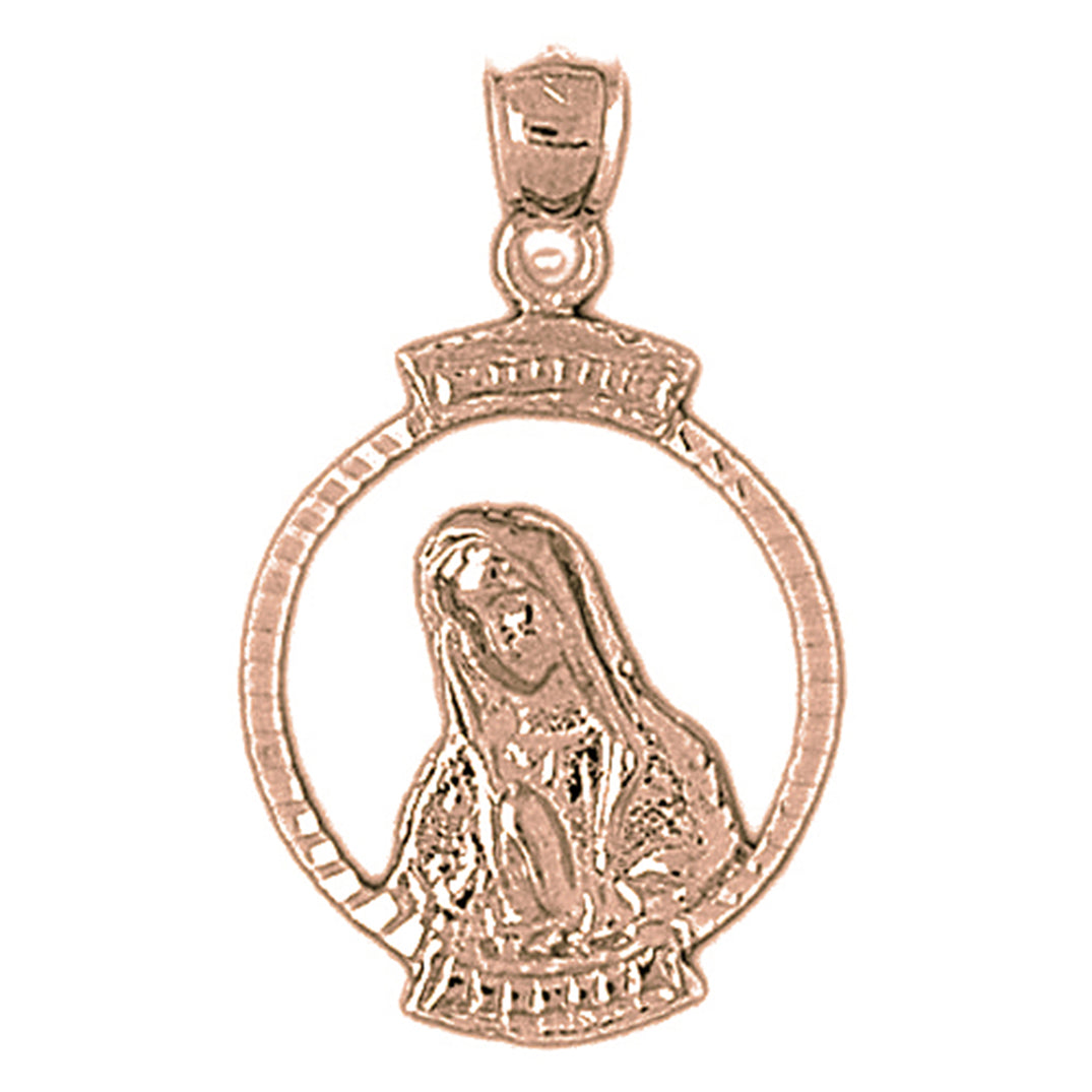 10K, 14K or 18K Gold Mother Mary Pendant