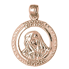 10K, 14K or 18K Gold Mother Mary Pendant