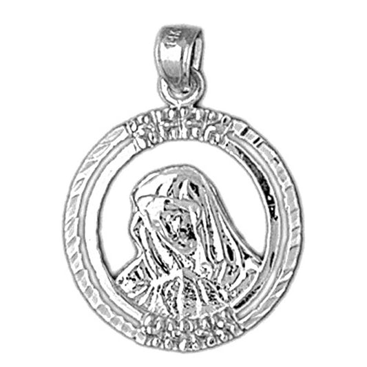 10K, 14K or 18K Gold Mother Mary Pendant