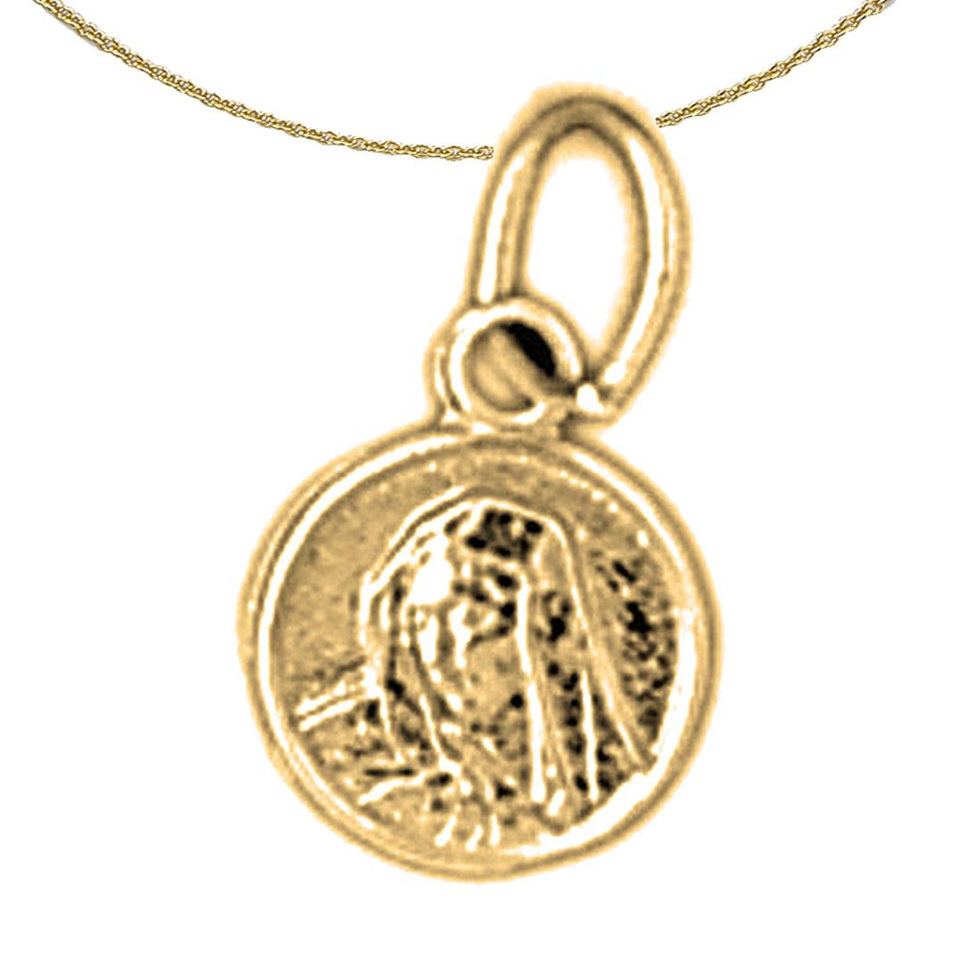 14K or 18K Gold Mother Mary Pendant