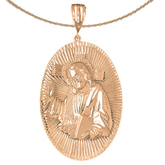 10K, 14K or 18K Gold Jesus Medal Pendant