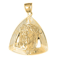 10K, 14K or 18K Gold Jesus Medal Pendant