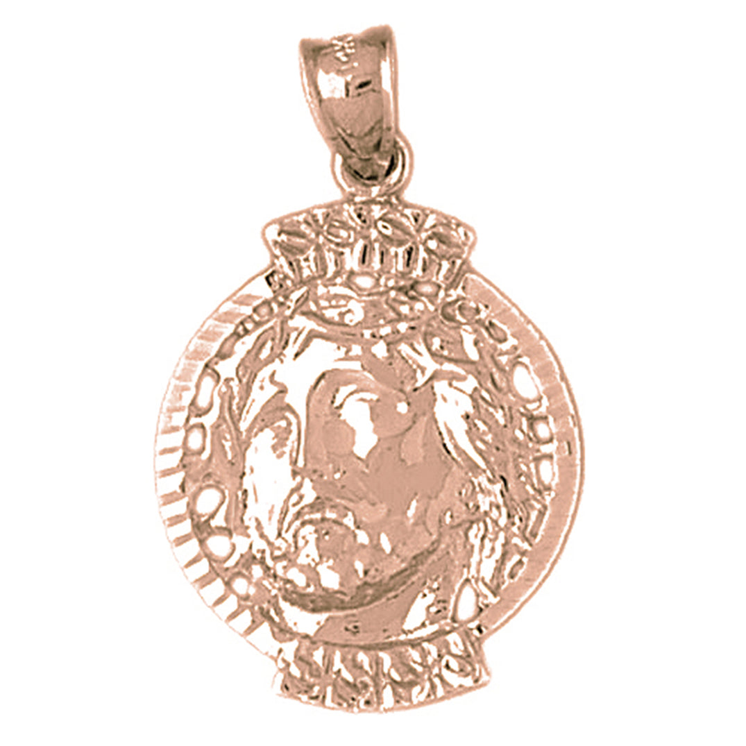 10K, 14K or 18K Gold Jesus Medal Pendant