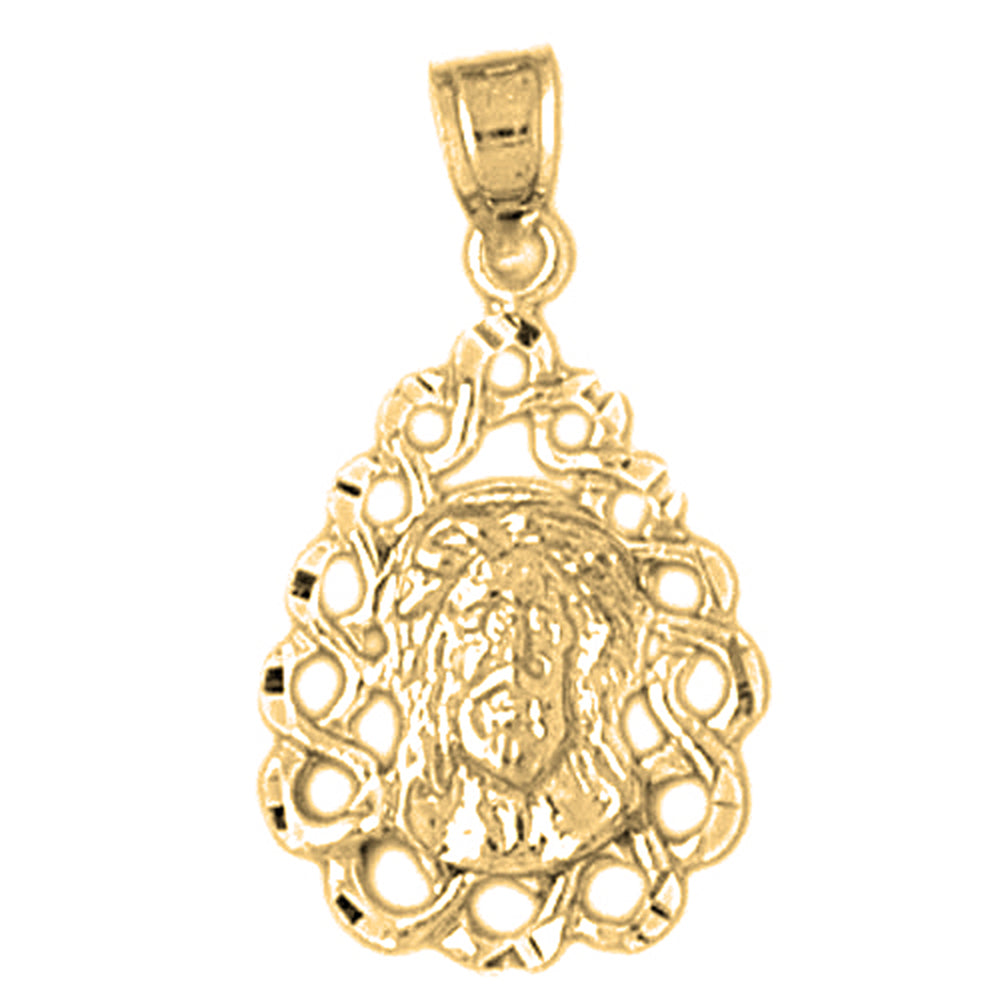 14K or 18K Gold Jesus Medal Pendant