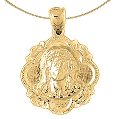 10K, 14K or 18K Gold Jesus Medal Pendant