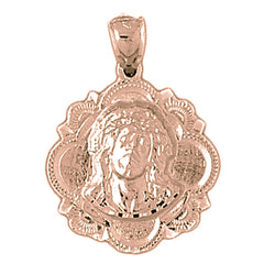 10K, 14K or 18K Gold Jesus Medal Pendant