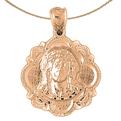 10K, 14K or 18K Gold Jesus Medal Pendant