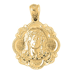 10K, 14K or 18K Gold Jesus Medal Pendant