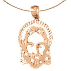 14K oder 18K Gold Jesus Medaille Anhänger