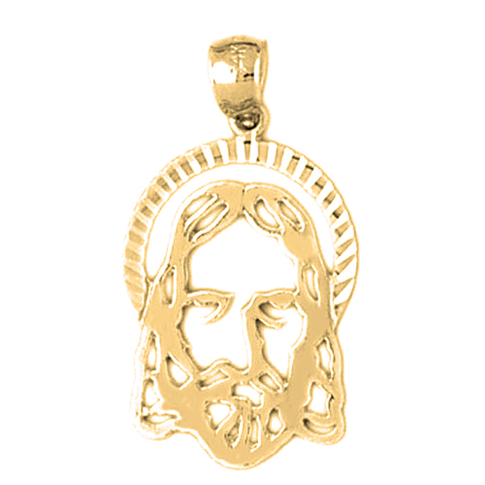 14K or 18K Gold Jesus Medal Pendant