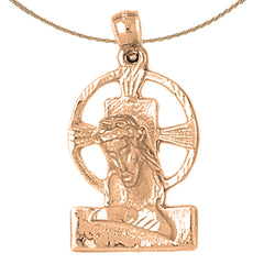 10K, 14K or 18K Gold Jesus Medal Pendant