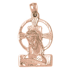 10K, 14K or 18K Gold Jesus Medal Pendant