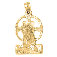 10K, 14K or 18K Gold Jesus Medal Pendant