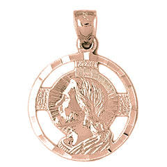 10K, 14K or 18K Gold Jesus Medal Pendant