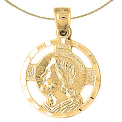 10K, 14K or 18K Gold Jesus Medal Pendant