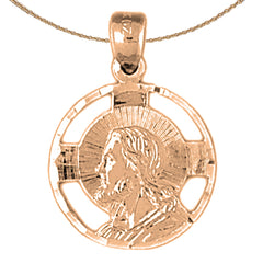 14K oder 18K Gold Jesus Medaille Anhänger