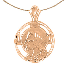 14K or 18K Gold Jesus Medal Pendant