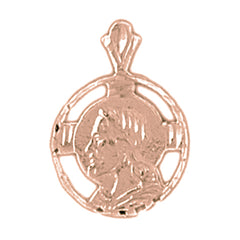 14K or 18K Gold Jesus Medal Pendant