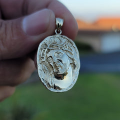 10K, 14K or 18K Gold Jesus Medal Pendant