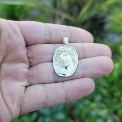 10K, 14K or 18K Gold Jesus Medal Pendant