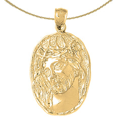 10K, 14K or 18K Gold Jesus Medal Pendant