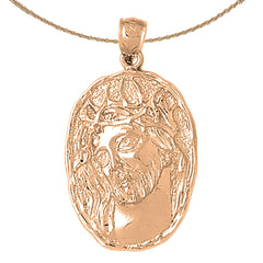 10K, 14K or 18K Gold Jesus Medal Pendant