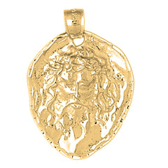 10K, 14K or 18K Gold Jesus Medal Pendant