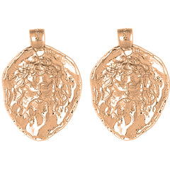 14K or 18K Gold 33mm Jesus Medal Earrings