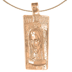 10K, 14K or 18K Gold Jesus Medal Pendant