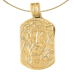 10K, 14K or 18K Gold Jesus Medal Pendant