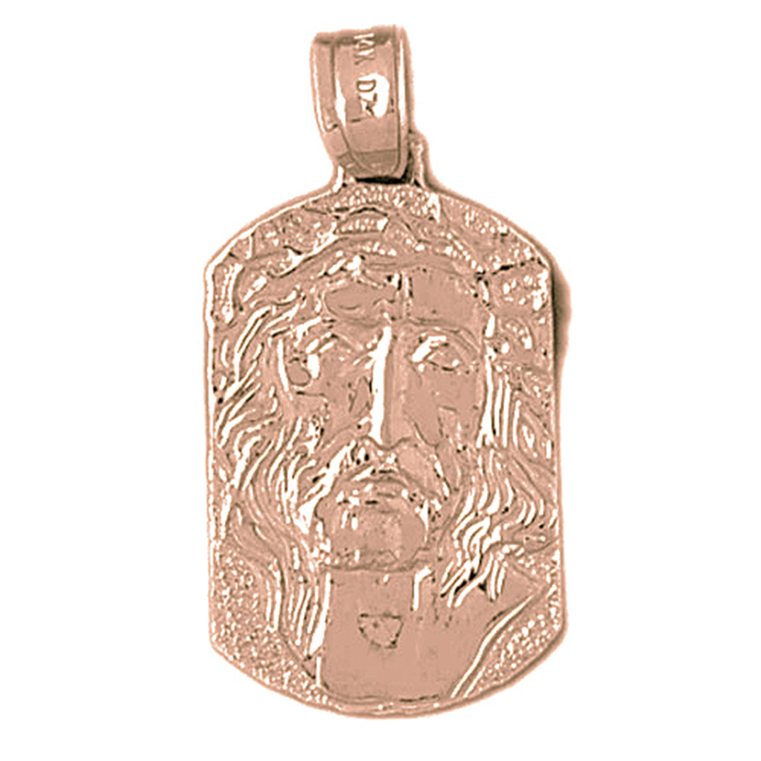 10K, 14K or 18K Gold Jesus Medal Pendant