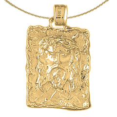 10K, 14K or 18K Gold Jesus Medal Pendant