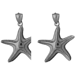 14K or 18K Gold 38mm Starfish Earrings